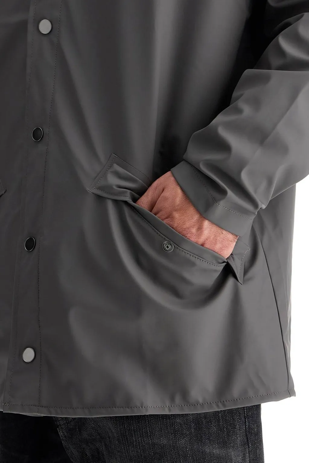 Rains Fishtail Hem Hooded Rain Jacket