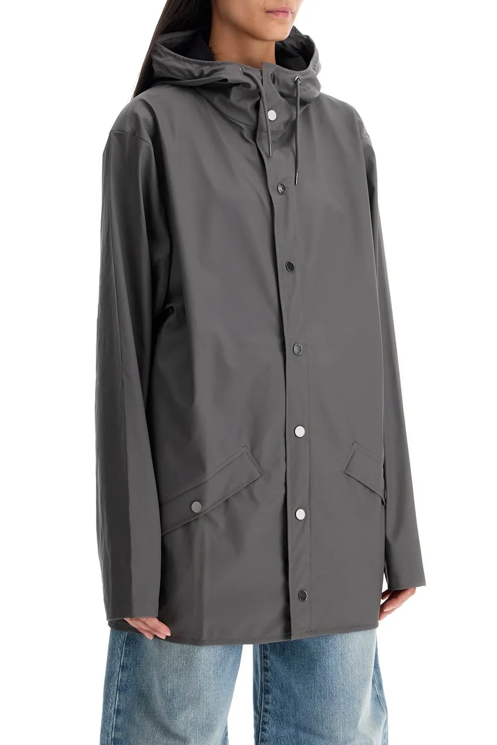 Rains Fishtail Hem Hooded Rain Jacket