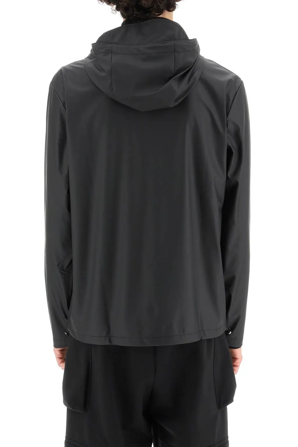 Rains Long Sleeved Drawstring Hooded Coat