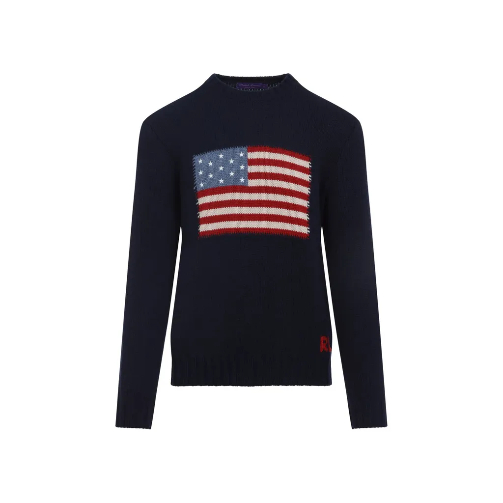 Ralph Lauren Purple Label Flag Intarsia Knit Jumper