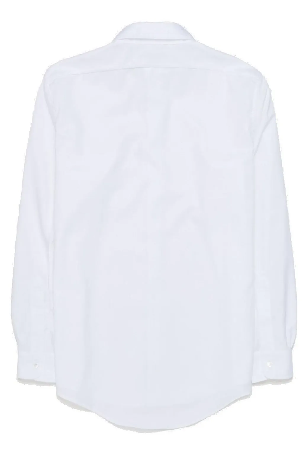 Random Identities Cut Out Curved Hem Shirt