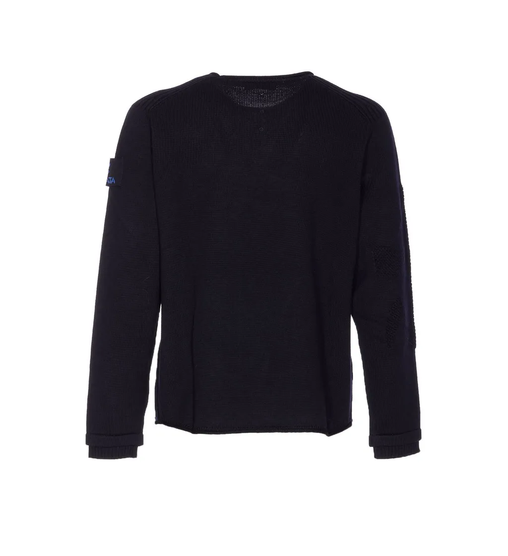 Premiata Logo Patch Crewneck Knitted Jumper