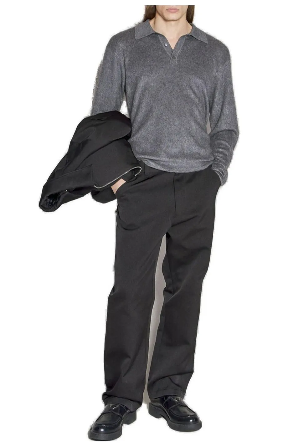 Prada Polo-Collar Drop-Shoulder Jumper