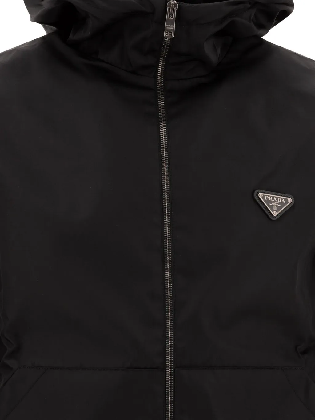 Prada Gabardine Zip-Up Hoodie