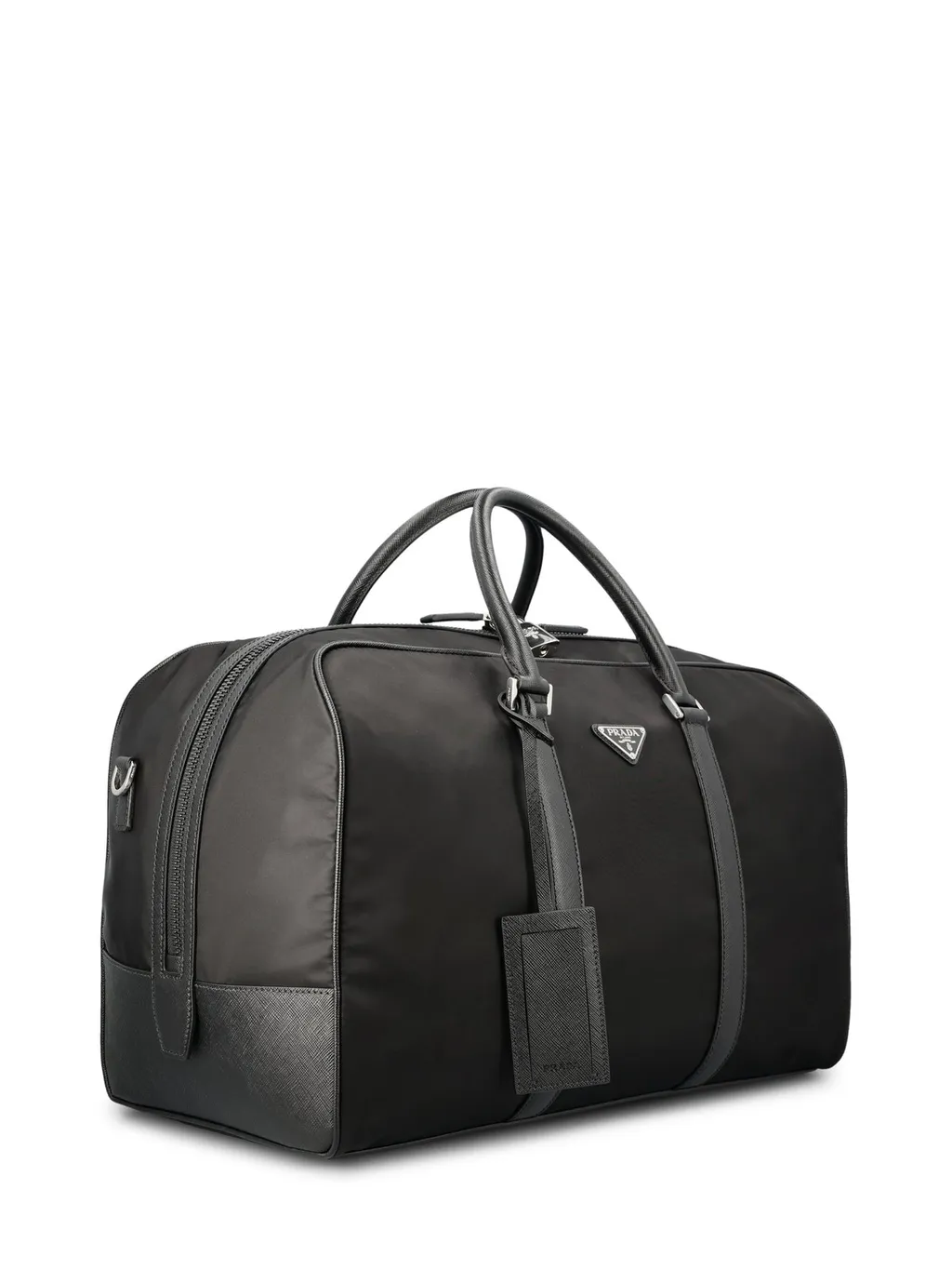 Prada Logo Patch Zip-Up Tote Bag