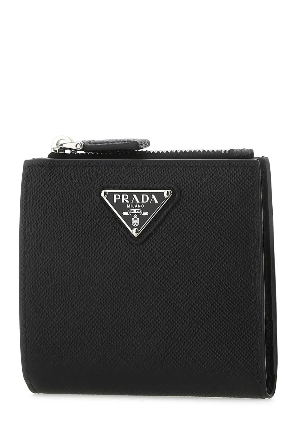 Prada Logo Plaque Bi-Fold Wallet