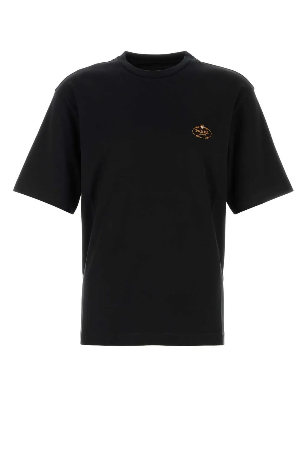 Prada Logo-Embroidered Crewneck T-Shirt
