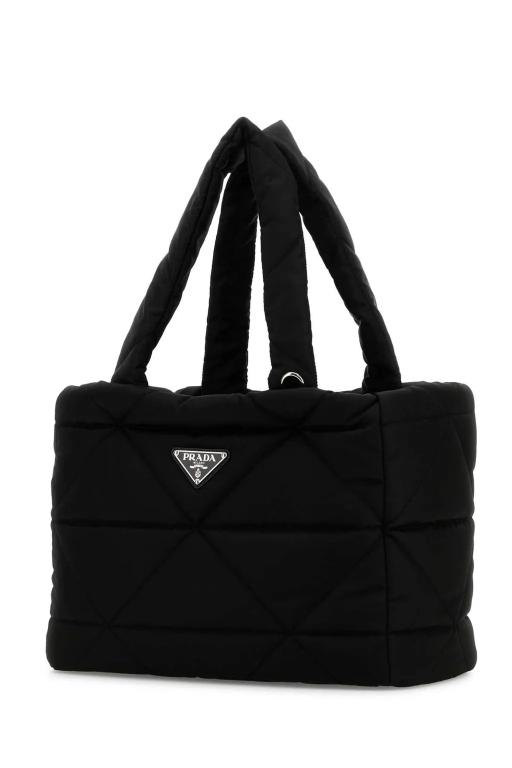 Prada Triangle-Logo Quilted Tote Bag