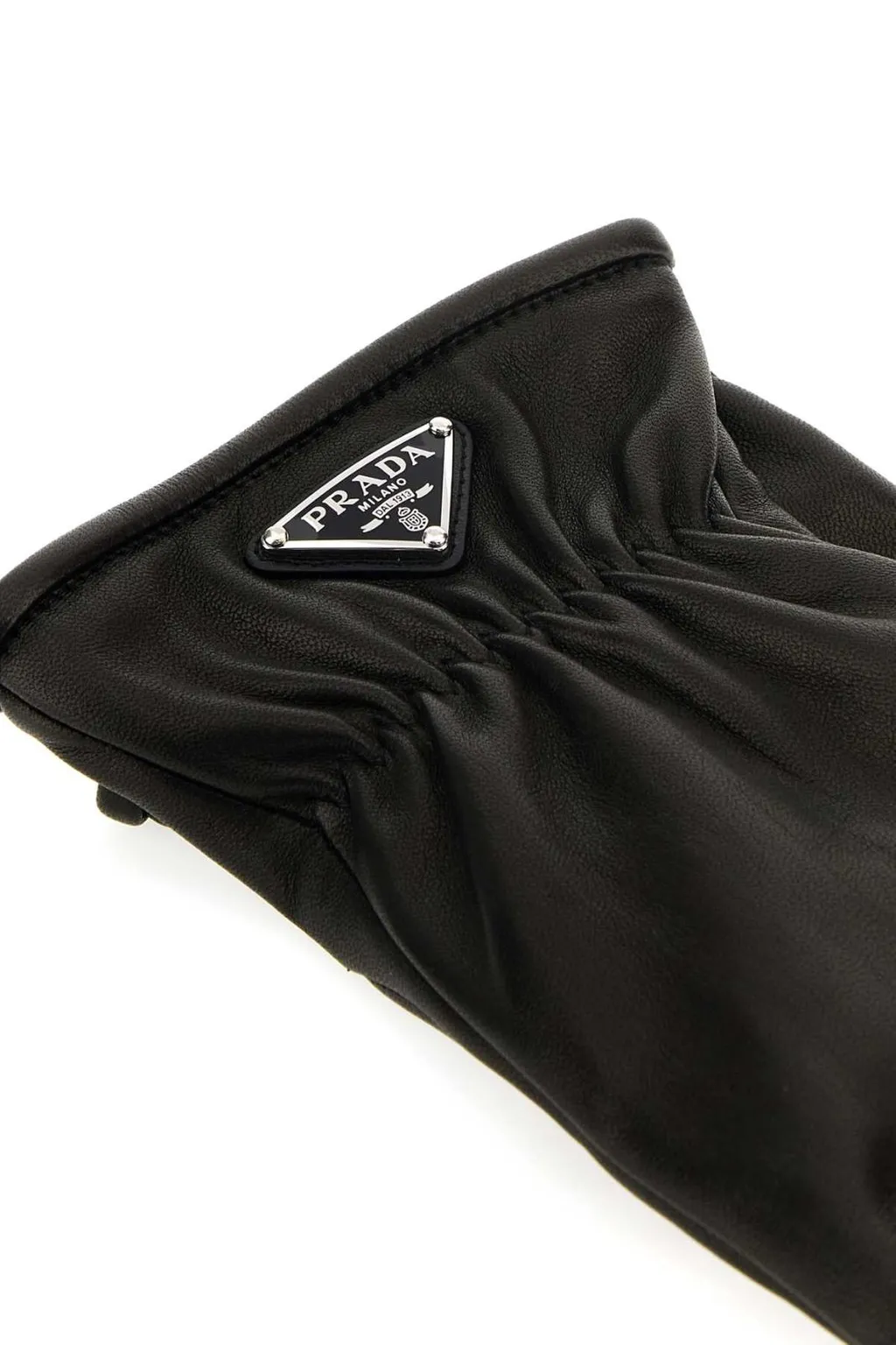 Prada Triangle-Logo Pull-On Gloves