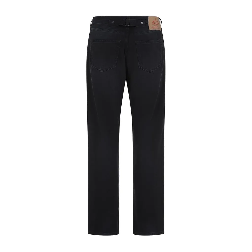 Prada Logo Plaque Straight-Leg Jeans