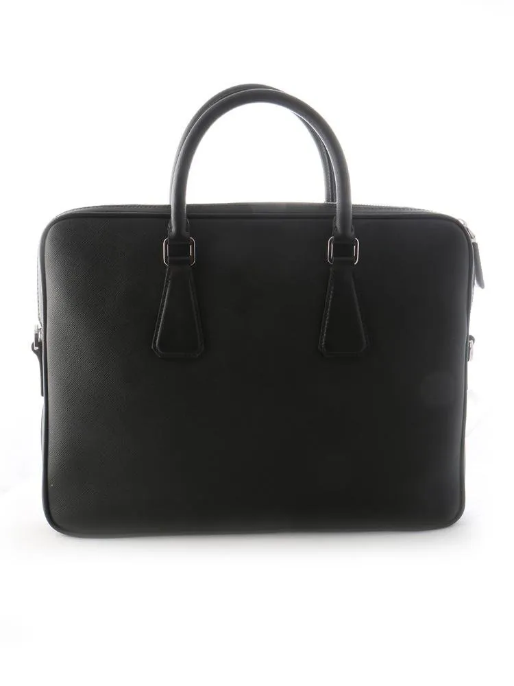 Prada Logo Plaque Laptop Bag