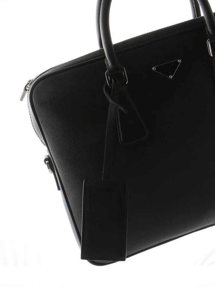 Prada Logo Plaque Laptop Bag