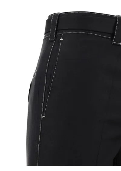 Prada Logo Detailed Straight Leg Pants