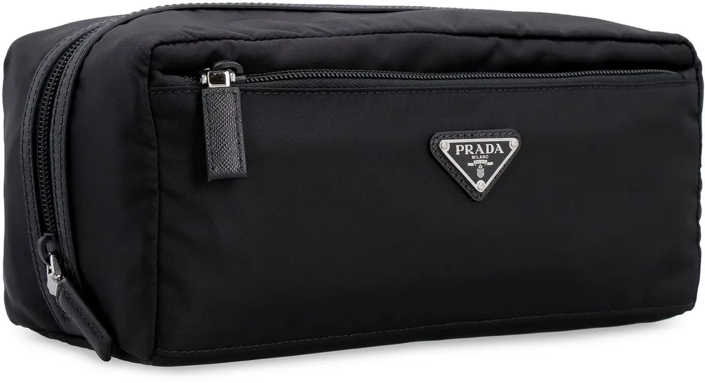 Prada Logo Plaque Travel Pouch