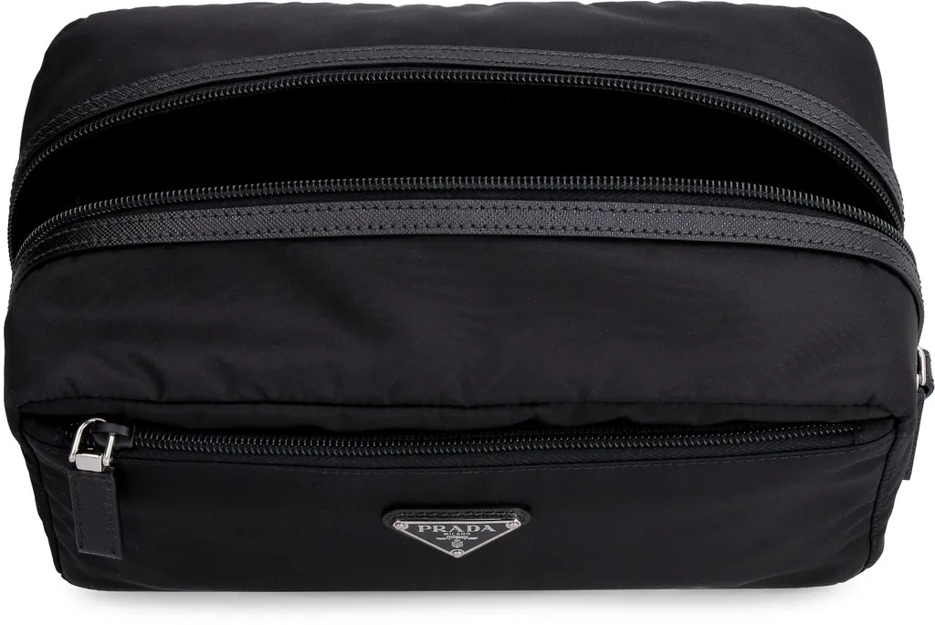 Prada Logo Plaque Travel Pouch