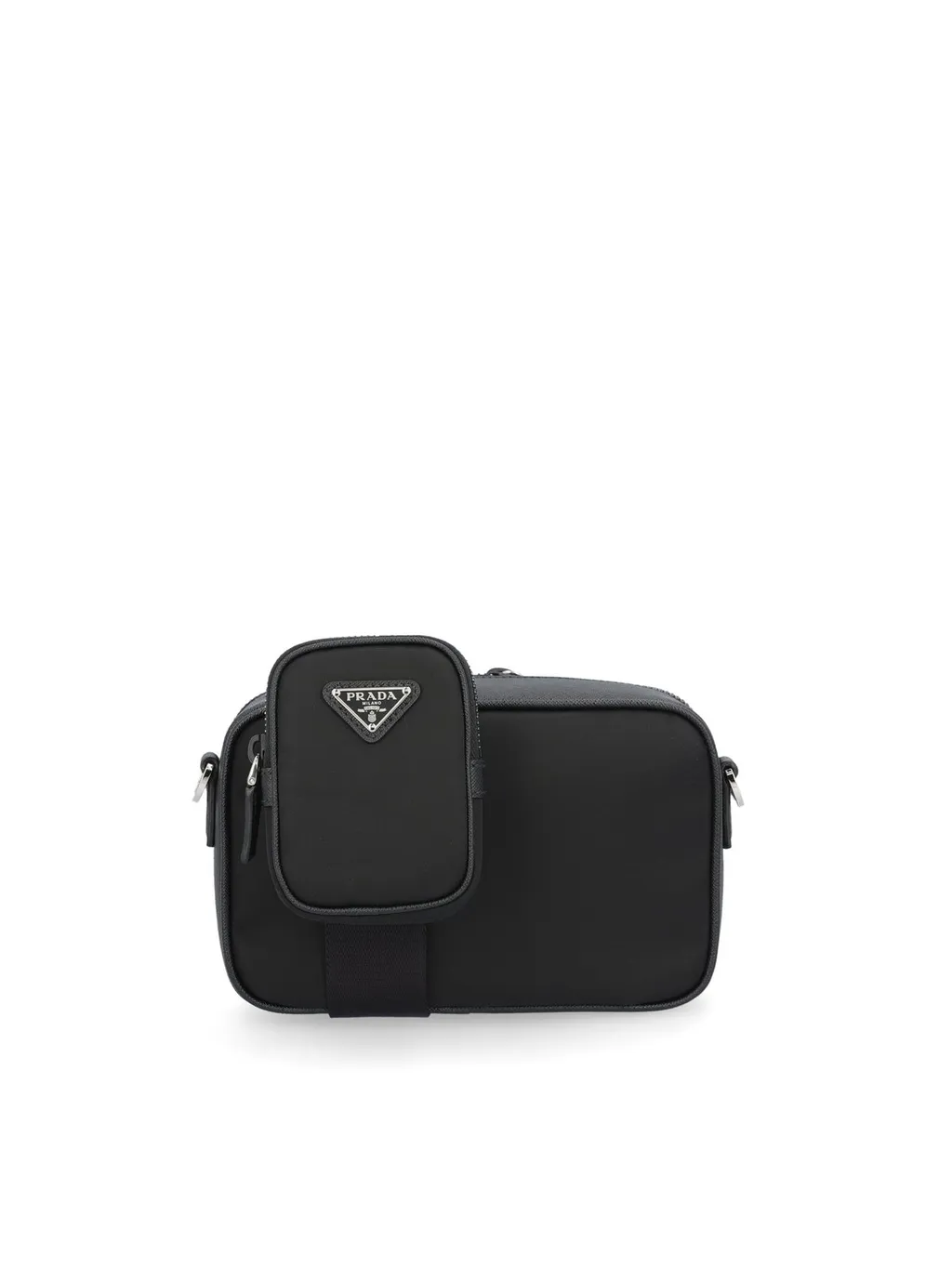 Prada Logo Plaque Brique Zipped Messenger Bag