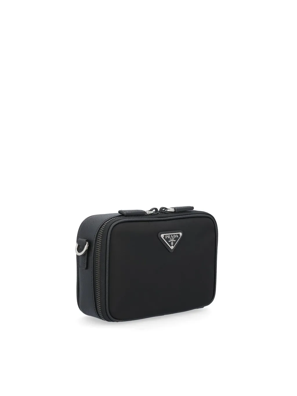 Prada Logo Plaque Brique Zipped Messenger Bag