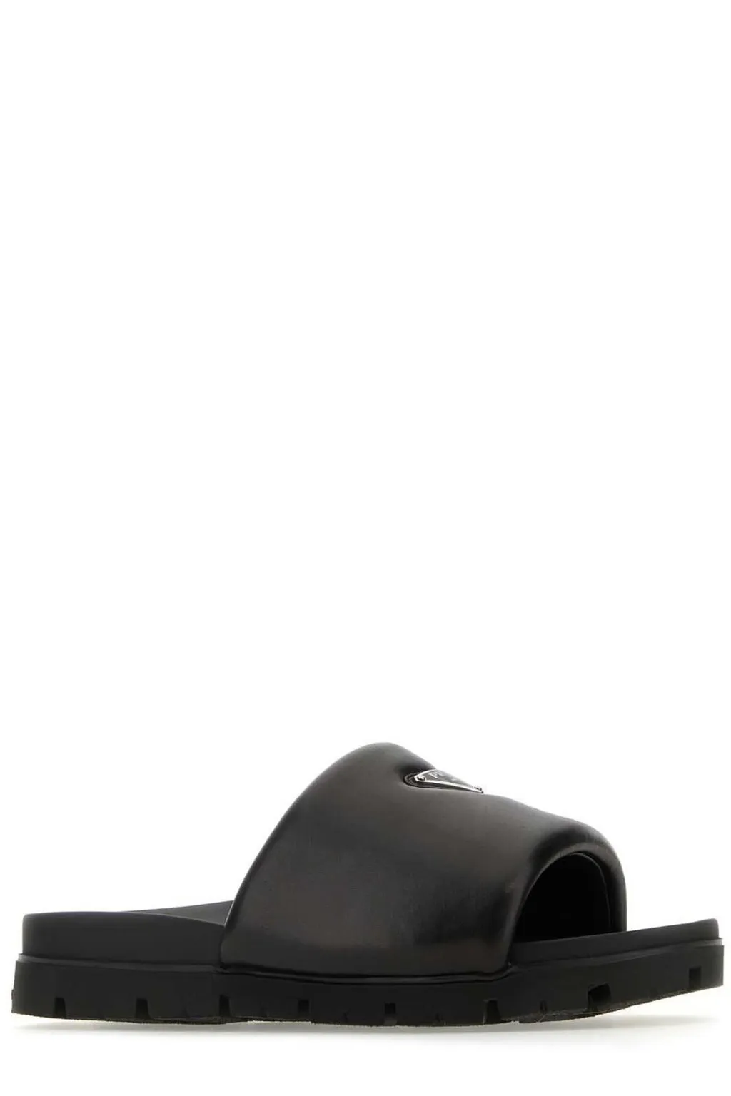 Prada Triangle Logo Plaque Slides