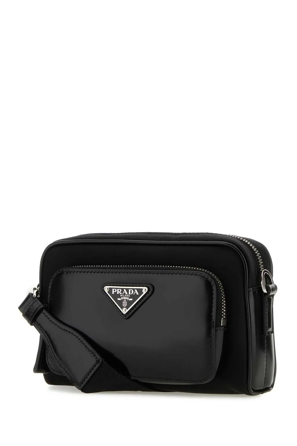 Prada Triangle-Logo Zipped Crossbody Bag