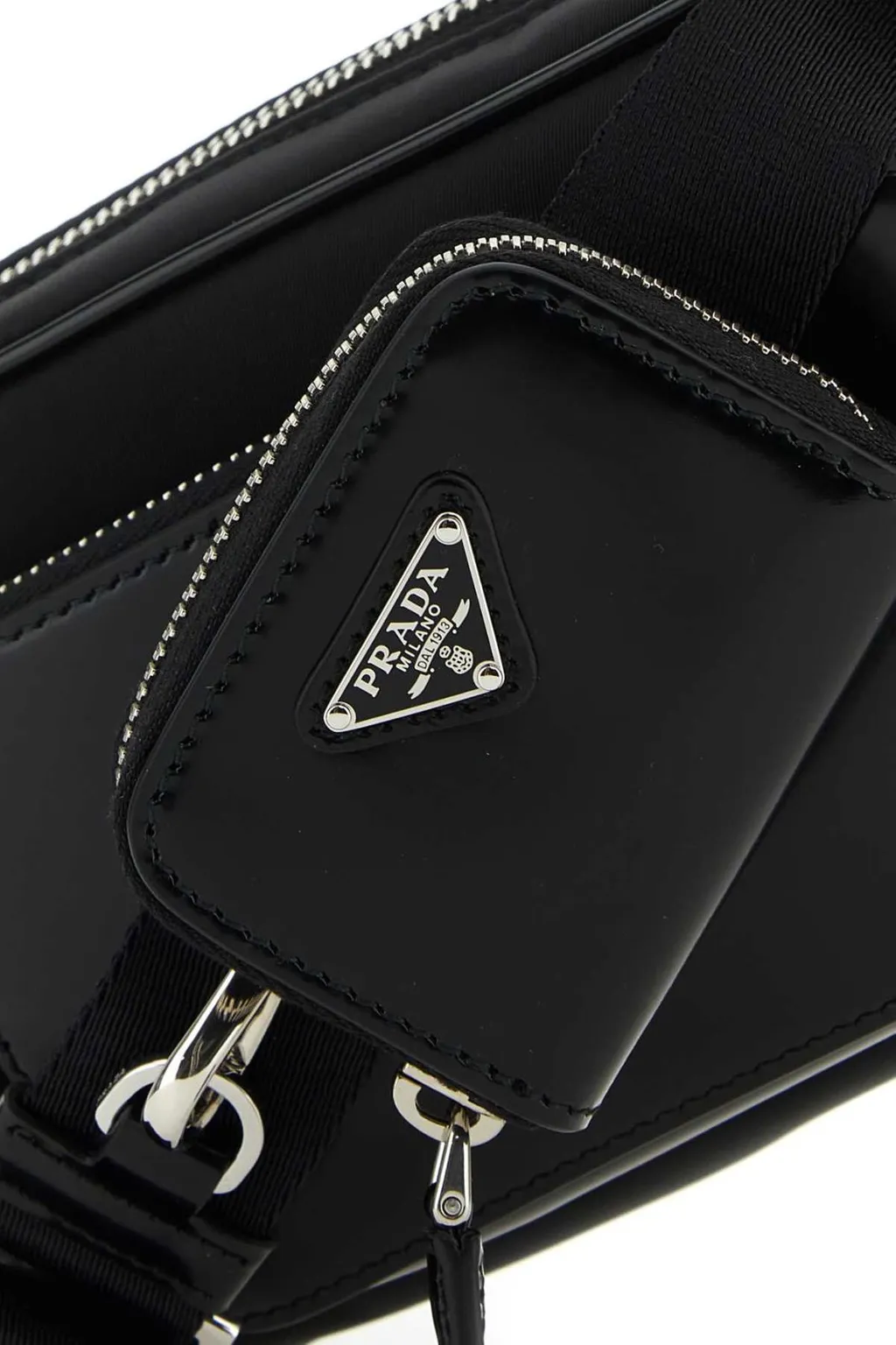 Prada Triangle-Logo Zipped Crossbody Bag