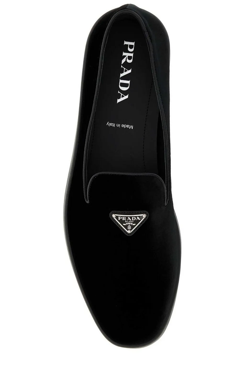 Prada Triangle Logo Slip-On Loafers