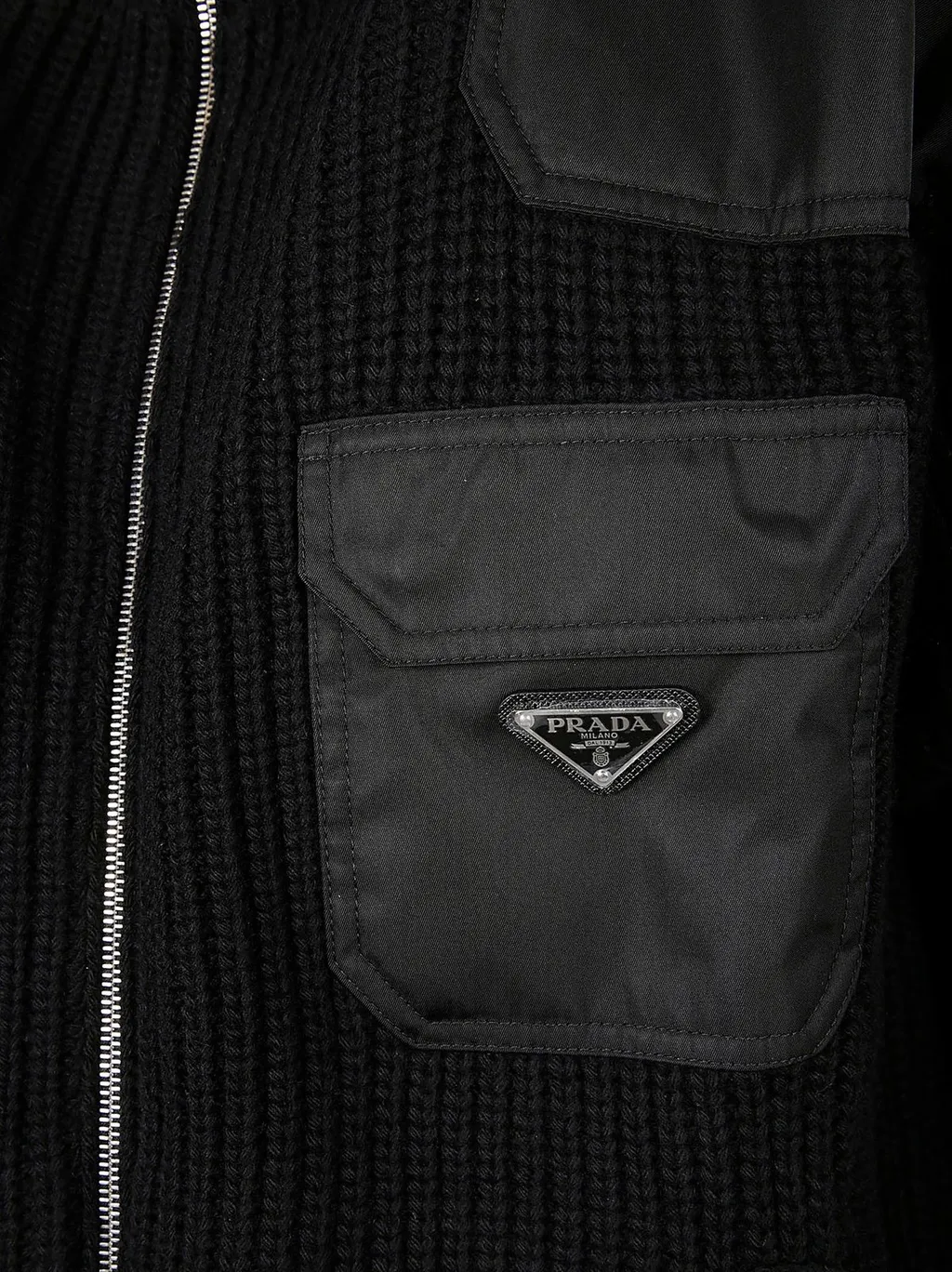 Prada Zip-Up High Neck Cardigan