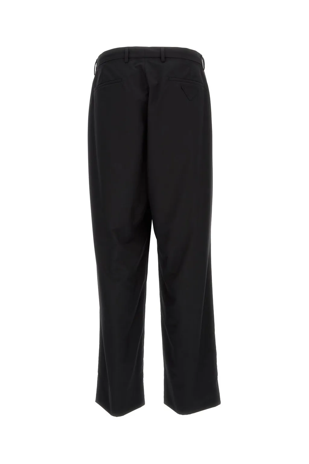 Prada Logo-Patch Wide-Leg Tailored Trousers