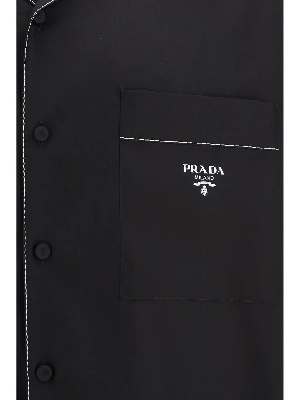 Prada Contrasting-Trim Button-Up Shirt