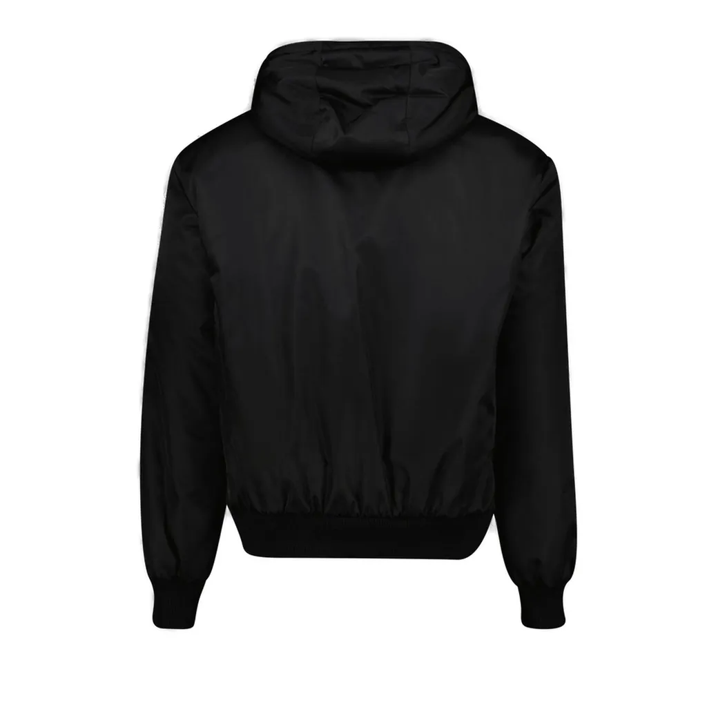 Prada Re-Nylon Triangle-Logo Zipped Hooded Jacket