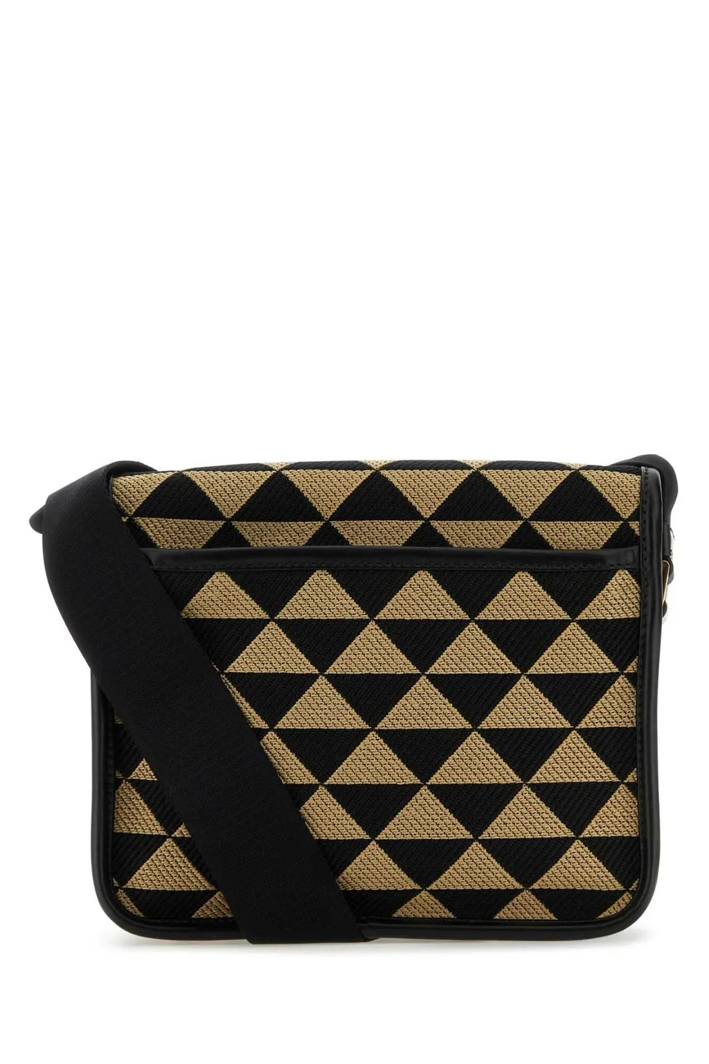 Prada Symbole Embroidered Foldover Top Messenger Bag