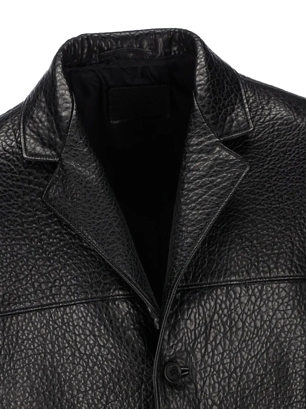Prada Single-Breasted Long-Sleeved Leather Jacket