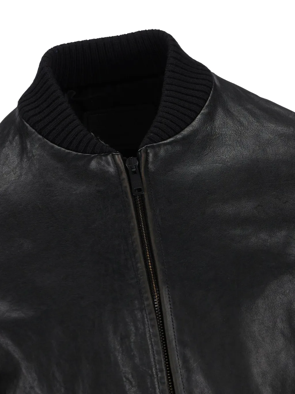 Prada Long-Sleeved Zipped Leather Bomber Jacket
