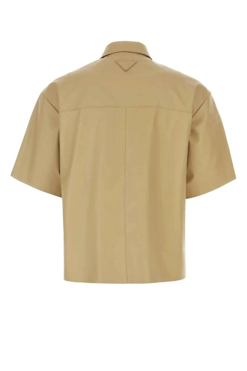 Prada Buttoned Short-Sleeved Leather Shirt