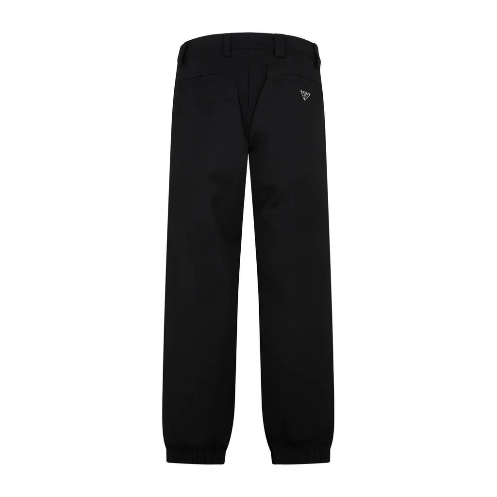 Prada Logo Plaque Straight-Leg Trousers