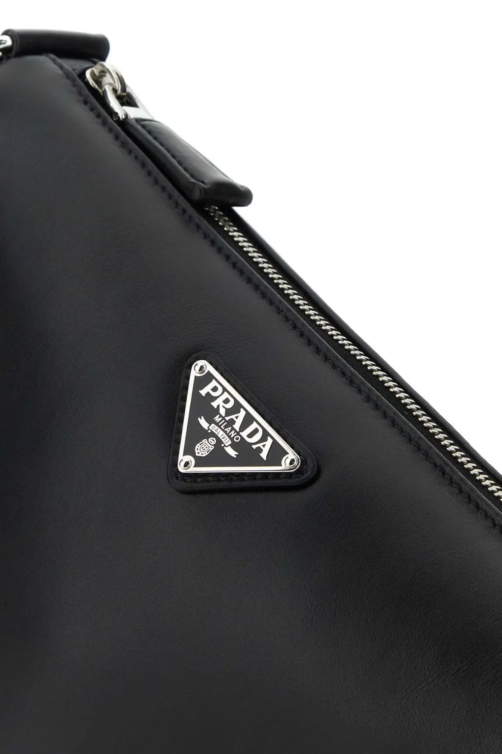 Prada Triangle Logo Zipped Messenger Bag