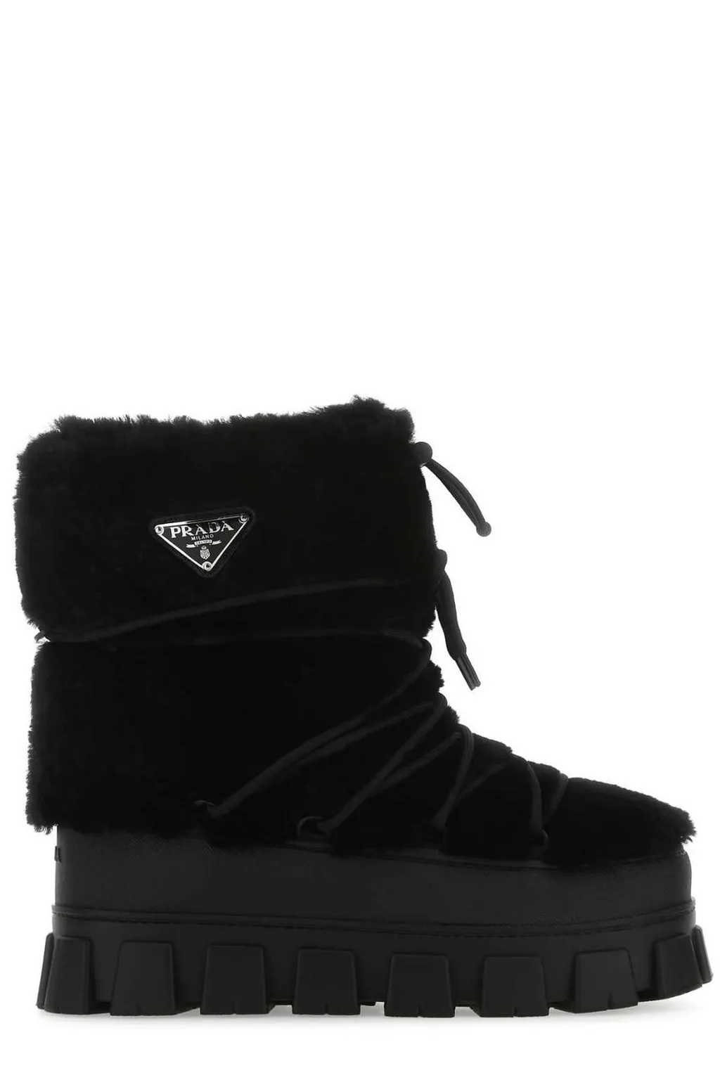 Prada Logo Plaque Ankle Boots