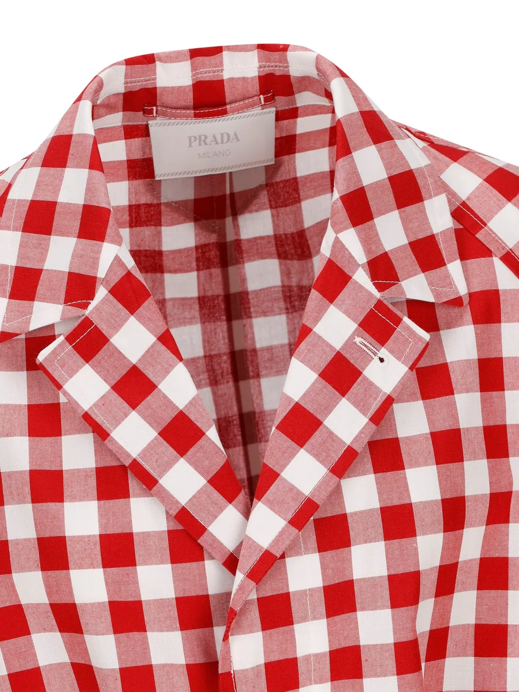 Prada Check-Printed Belted Coat