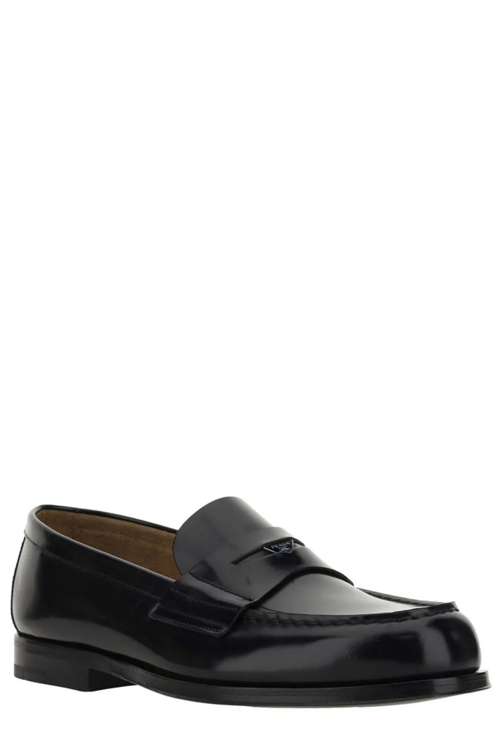 Prada Logo-Triangle Slip-On Penny Loafers