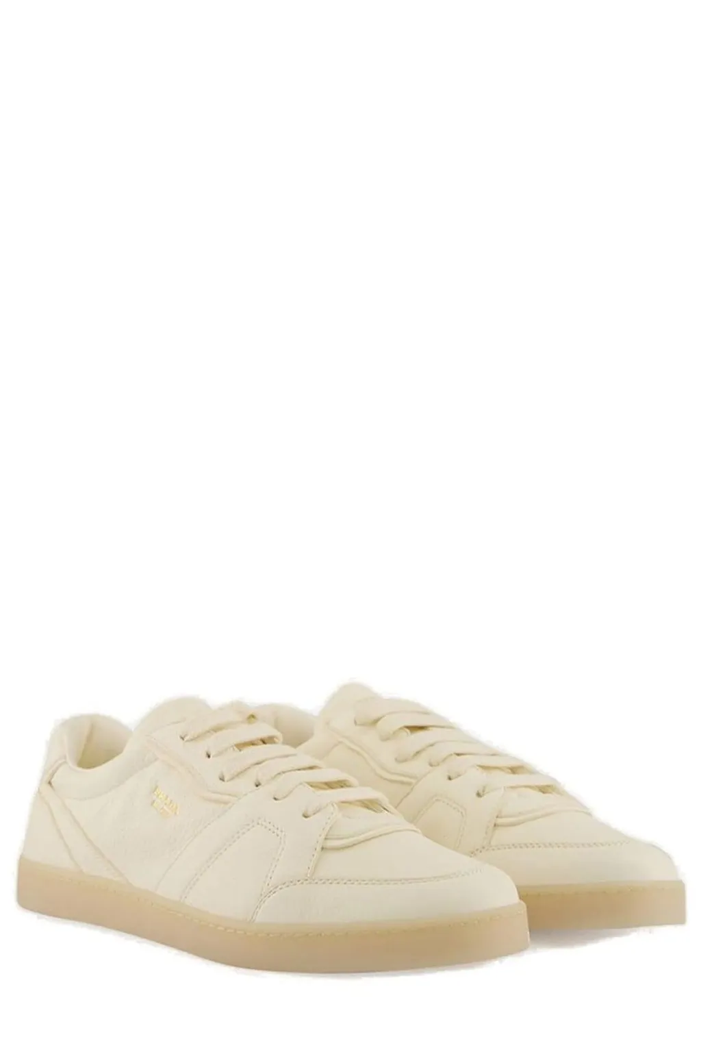 Prada Round-Toe Lace-Up Sneakers