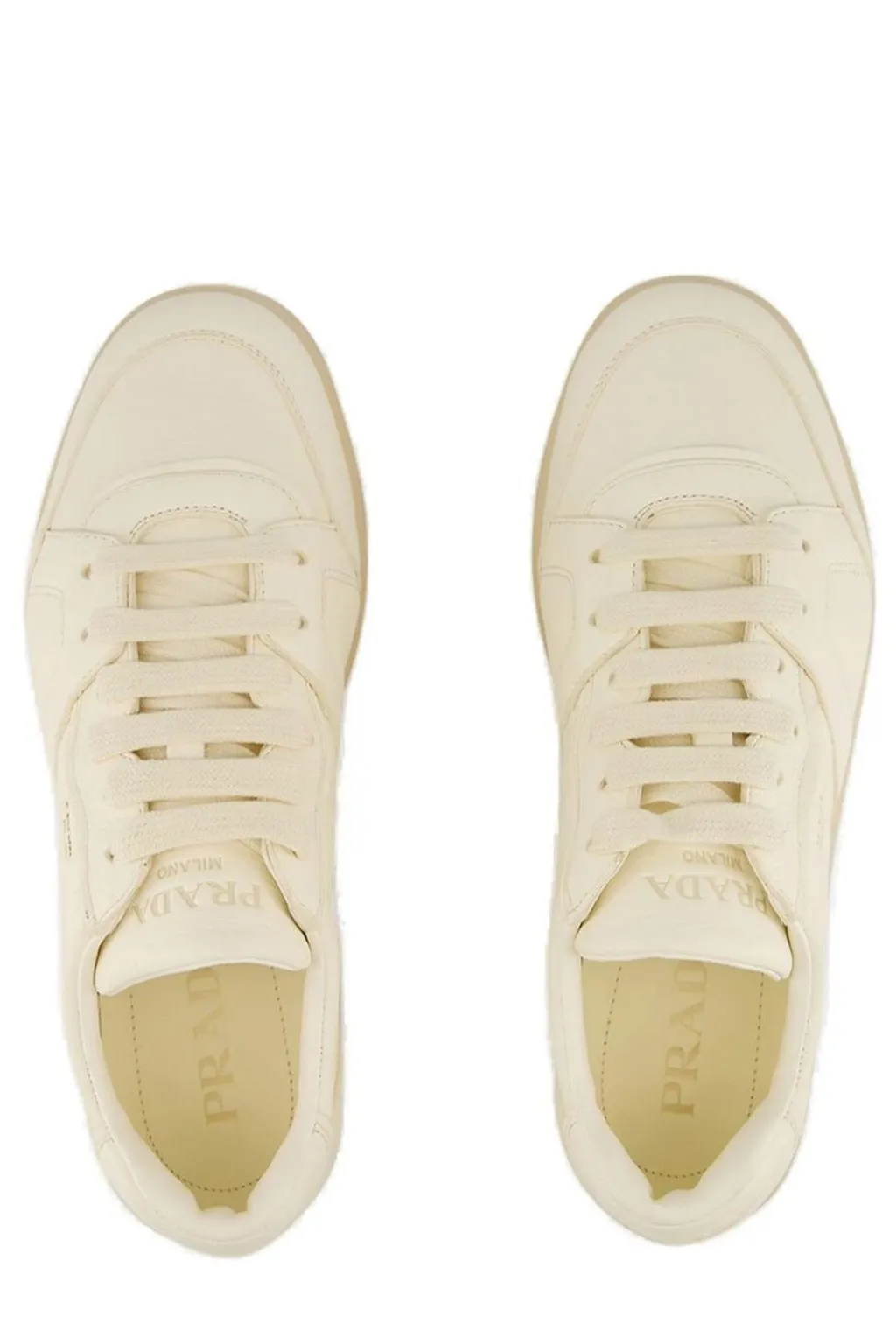 Prada Round-Toe Lace-Up Sneakers