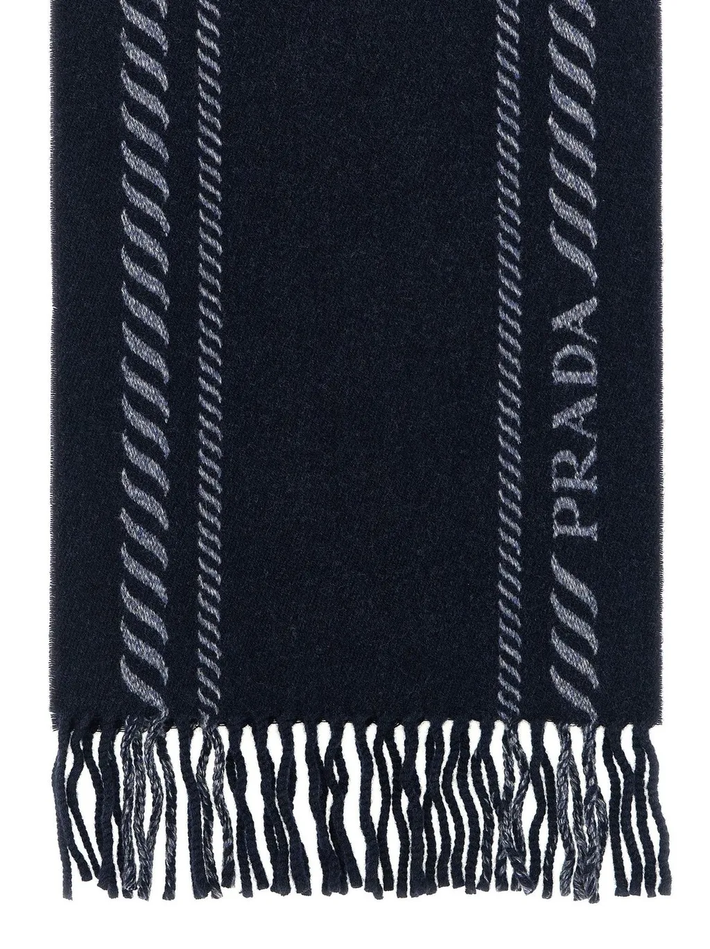 Prada Fringed Knitted Scarf