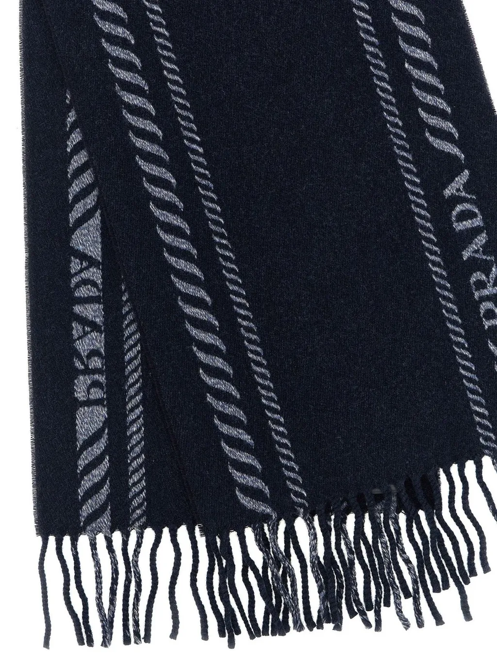 Prada Fringed Knitted Scarf