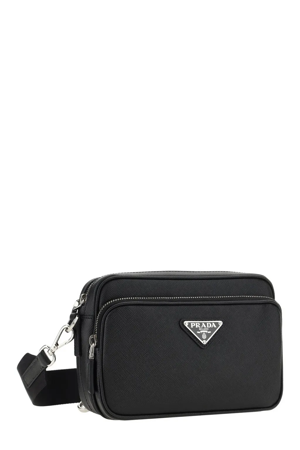 Prada Triangle-Logo Zipped Shoulder Bag