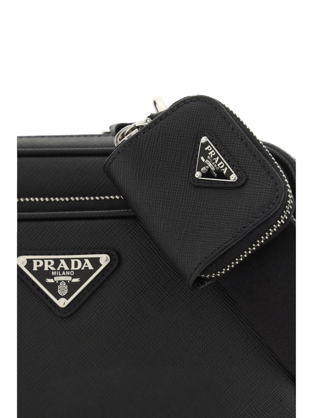 Prada Triangle-Logo Zipped Shoulder Bag