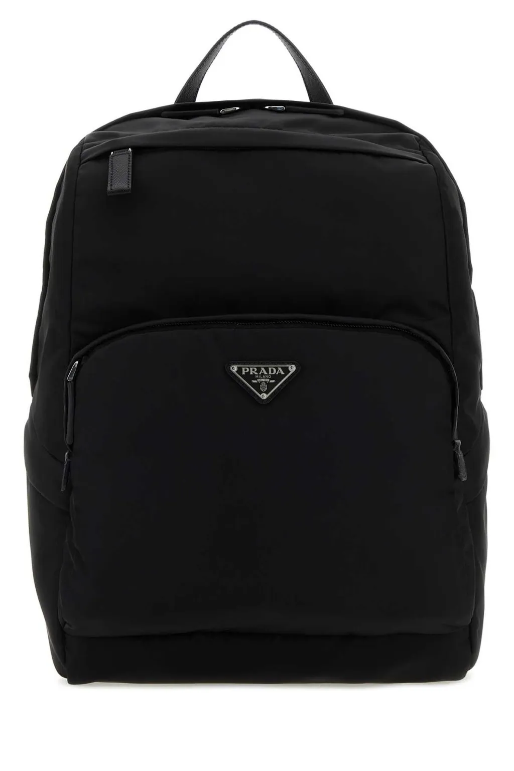 Prada Logo-Plaque Zipped Backpack