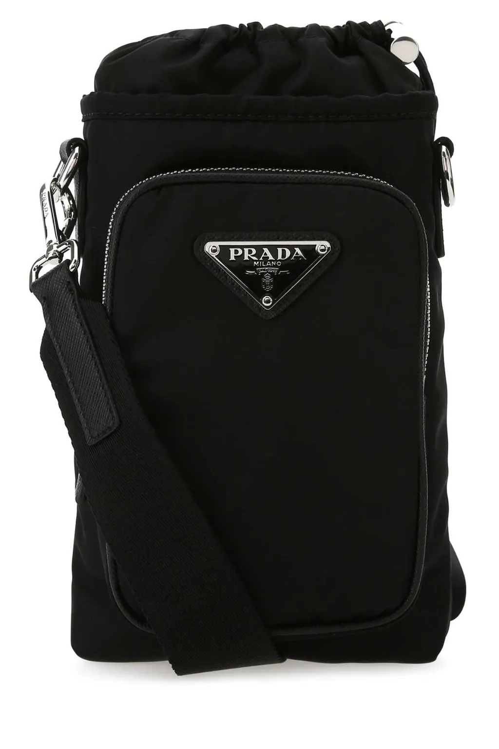 Prada Logo Plaque Zipped Phone Bag