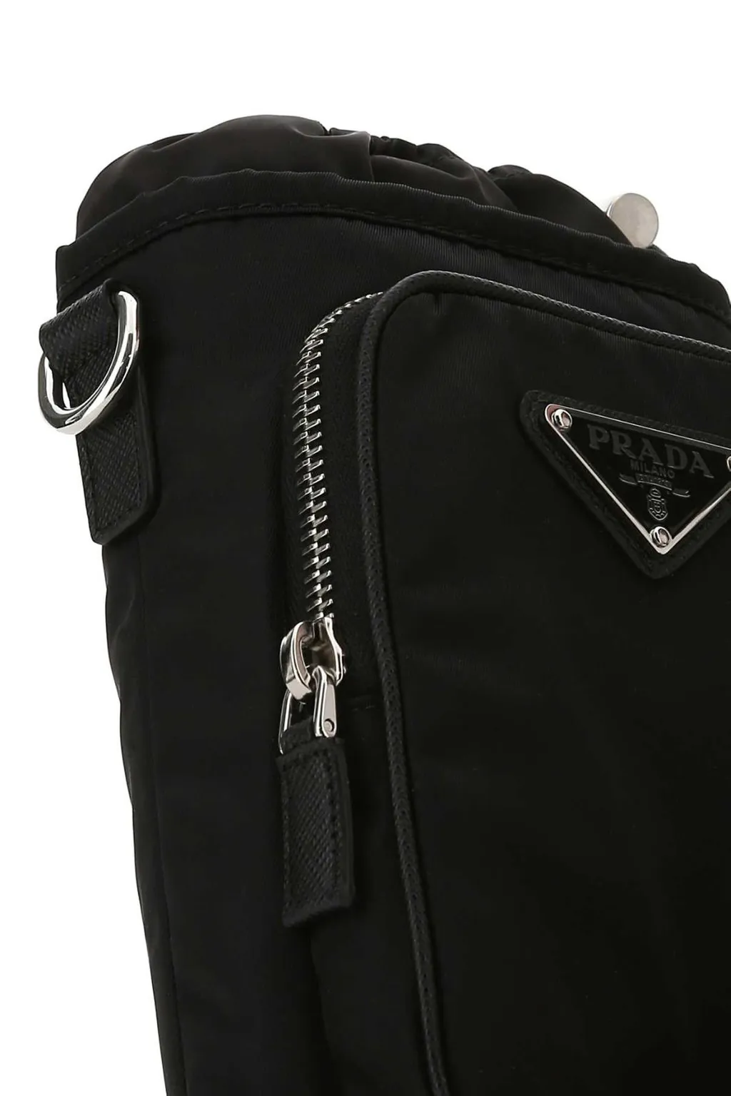Prada Logo Plaque Zipped Phone Bag