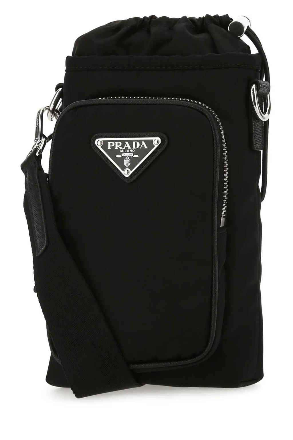 Prada Logo Plaque Zipped Phone Bag