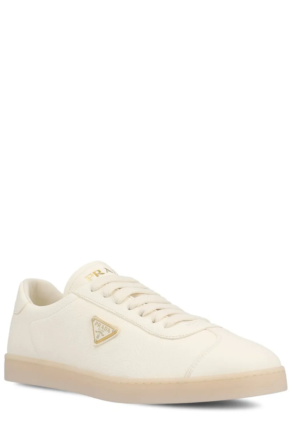 Prada Triangle Logo Plaque Low-Top Sneakers