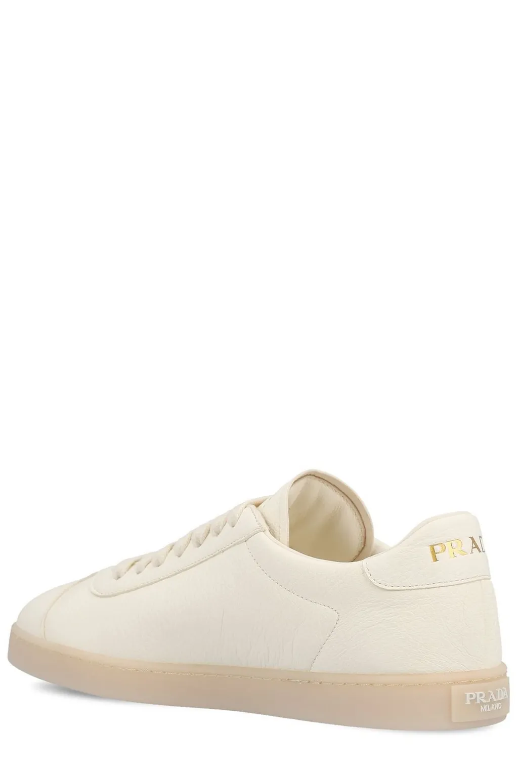 Prada Triangle Logo Plaque Low-Top Sneakers